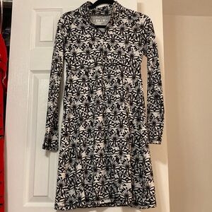 Soybu Black & White Floral Long Sleeve Athletic Dress Pickleball Tennis